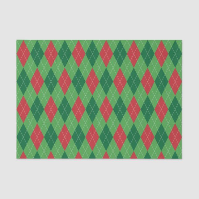 Papier Mousseline Papier de fond rouge et vert sur le Jacquard (Recto)
