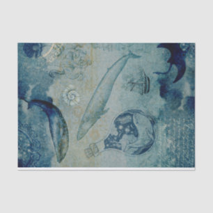 Papier Mousseline Papier de fond vintage pour baleines nautiques