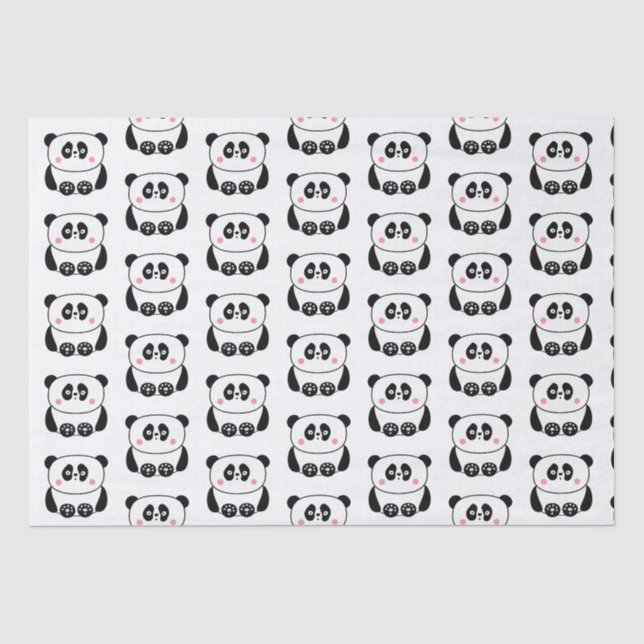 Papier Mousseline Papier de panda de style kawaii (Recto)