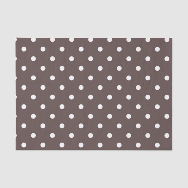 Papier Mousseline Papier de papier à dot Polka Brown au chocolat (Recto)