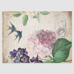 Papier Mousseline Papier de papier de décolpage fleuri décoratif