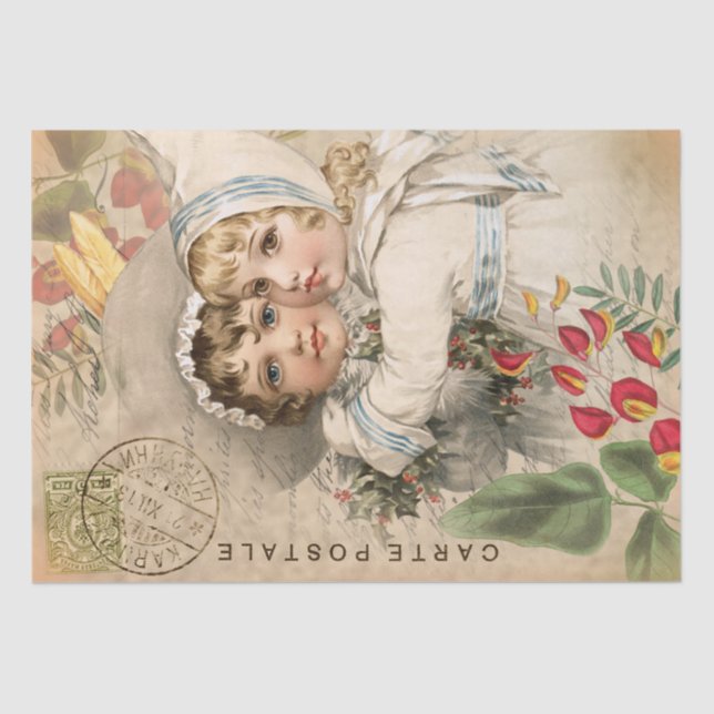 Papier Mousseline Papier de papier de découpage de carte postale pou (Recto)