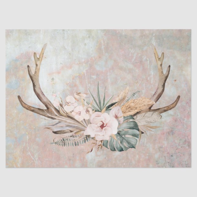 Papier Mousseline Papier de papier de découpage Floral Antler (Recto)