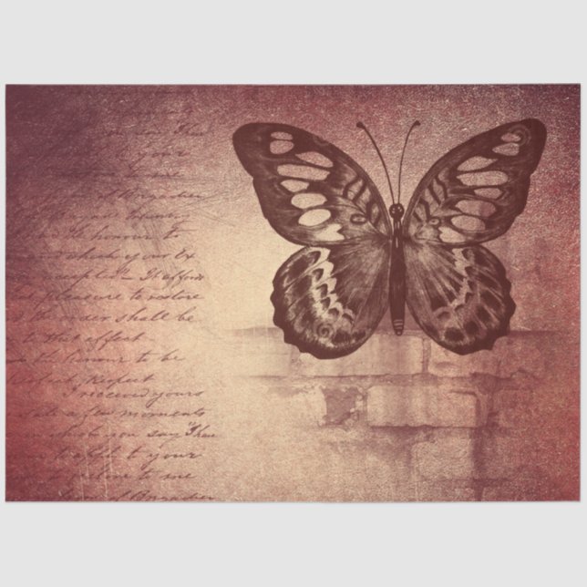 Papier Mousseline Papier de papier de découpage papillon vintage (Recto)