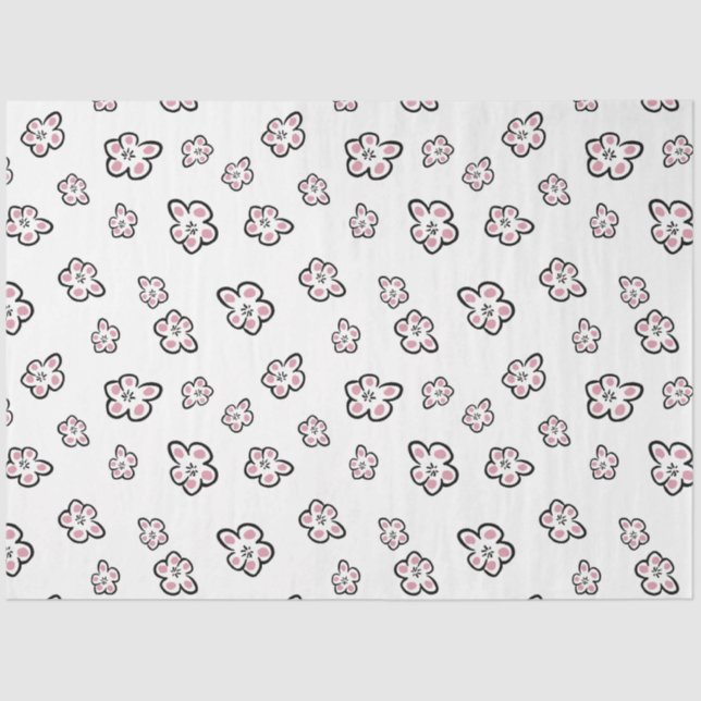 Papier Mousseline papier de papier de motif de fleurs rose (Recto)