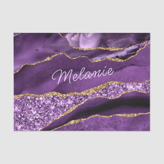 Papier Mousseline Papier de papier de Parties scintillant en or viol (Recto)