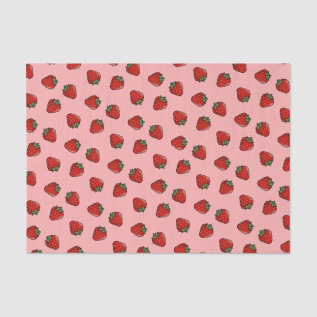 Papier Mousseline Papier de papier de tissus Motif d'icônes fraises (Recto)