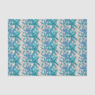 Papier Mousseline Papier de papier de tissus Starfish bleu et turquo