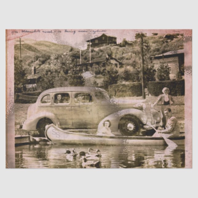 Papier Mousseline Papier de papier journal de temps de vacances rétr (Recto)