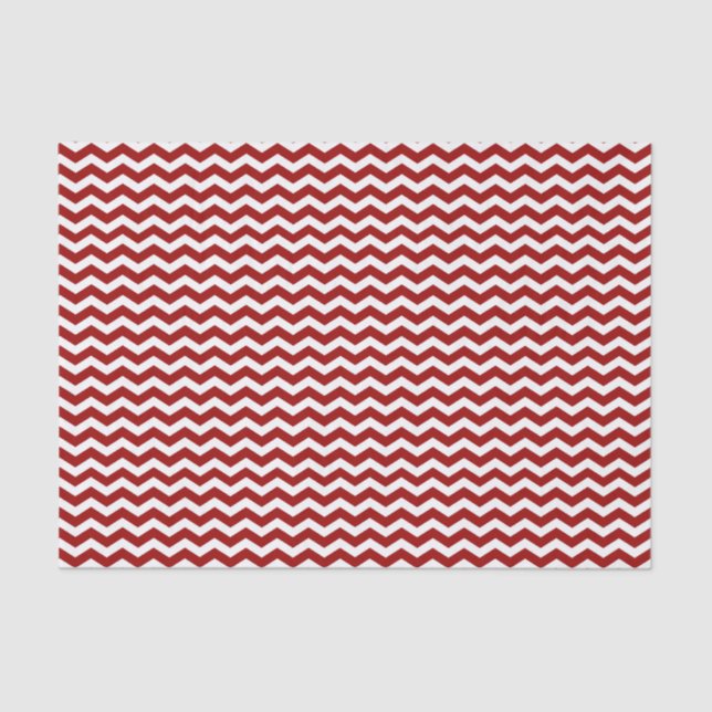 Papier Mousseline Papier de papier Motif Chevron rouge et blanc (Recto)