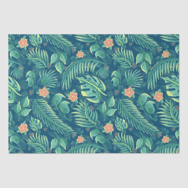 Papier Mousseline Papier de papier papier Motif de feuillage tropica (Recto)