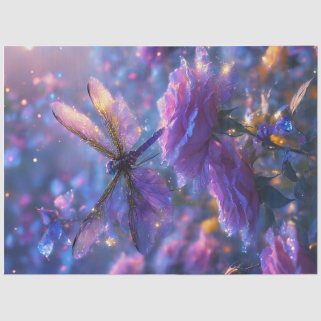 Papier Mousseline Papier de papier Rose Dragonfly (Recto)