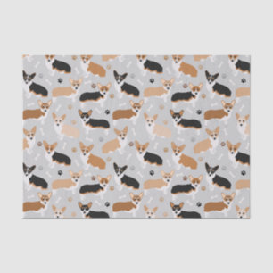 Papier Mousseline Papier de papier tissu Corgi Dog Paks and Bones