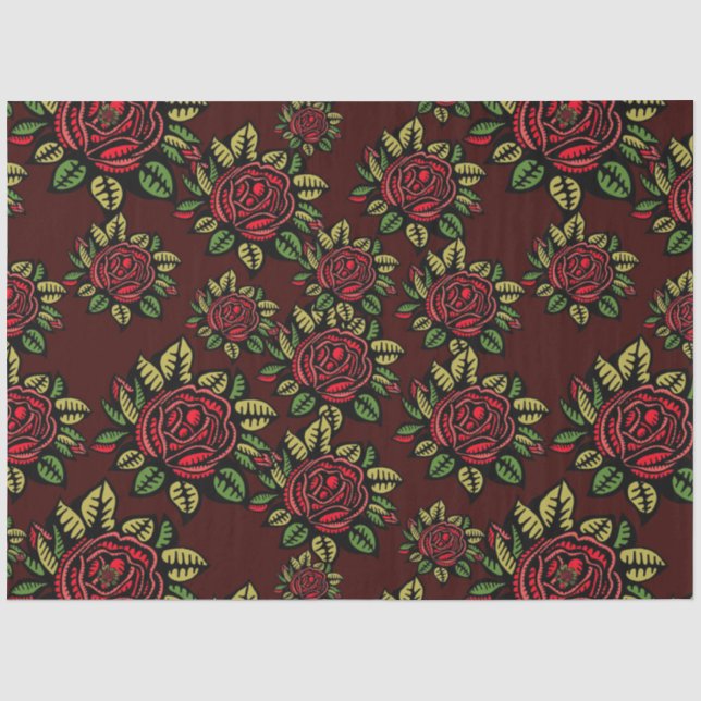 Papier Mousseline papier de rose rouge (Recto)