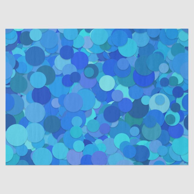 Papier Mousseline papier de tissu bleu confetti (Recto)