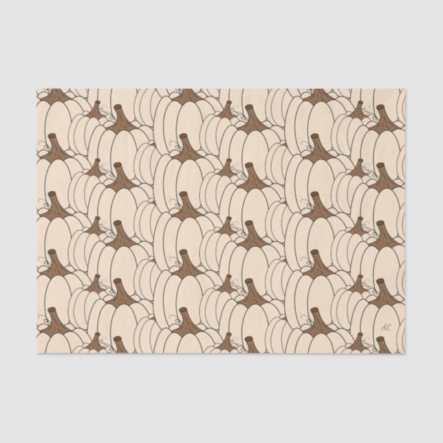 Papier Mousseline Papier de tissu crémeux blanc citrouille (Recto)
