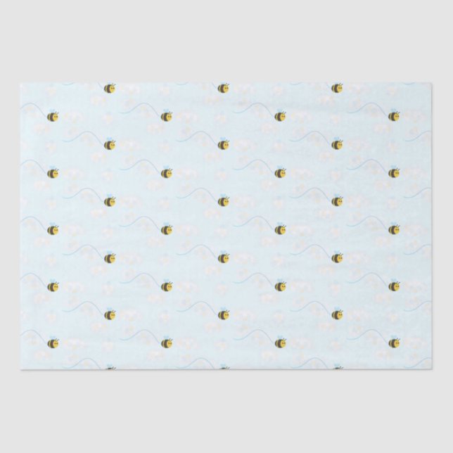 Papier Mousseline Papier de tissu d'abeilles joyeux (Recto)