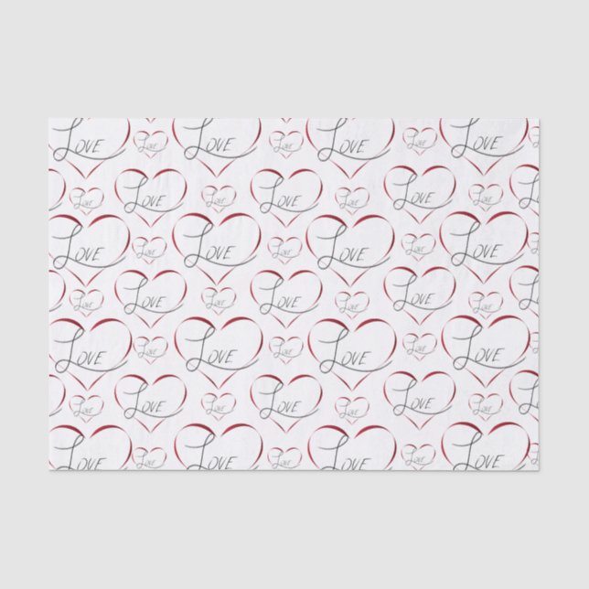 Papier Mousseline Papier de tissu d'amour Valentine (Recto)