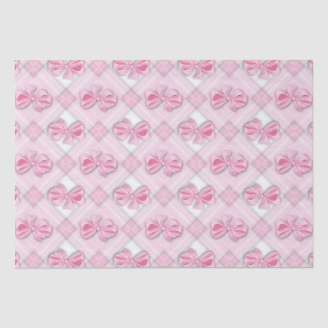 Papier Mousseline Papier de tissu de bébé arc rose (Recto)