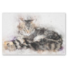 Papier de tissu de chat tabby vintage