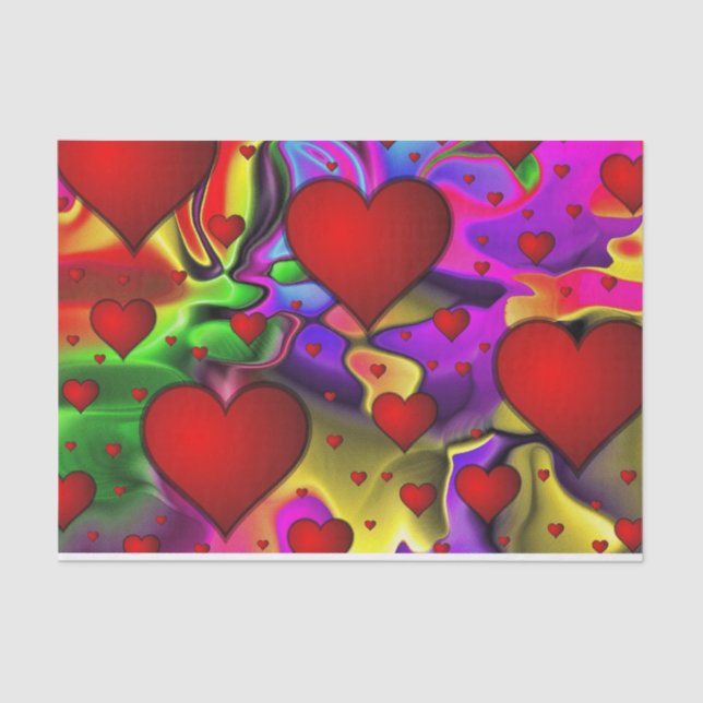 Papier Mousseline papier de tissu de coeur d'amour (Recto)