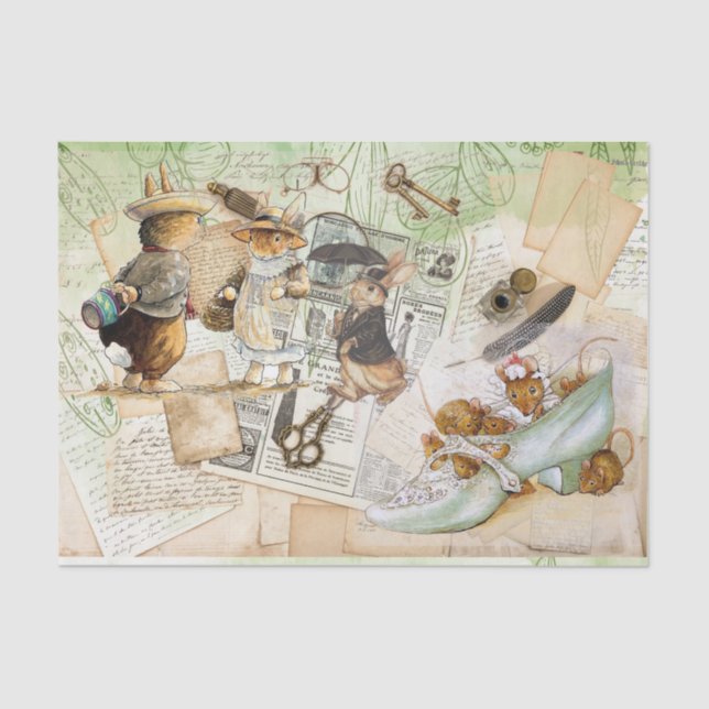 Papier Mousseline papier de tissu de composition de lapin peter (Recto)