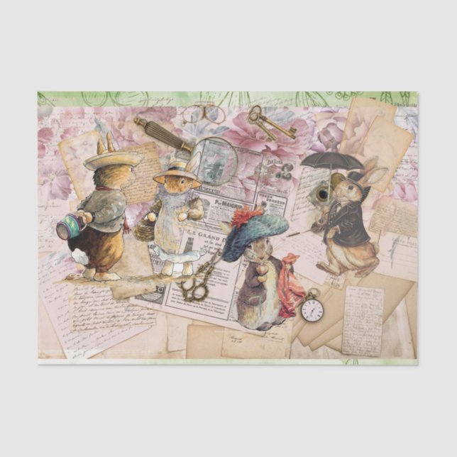 Papier Mousseline papier de tissu de composition de lapin peter (Recto)