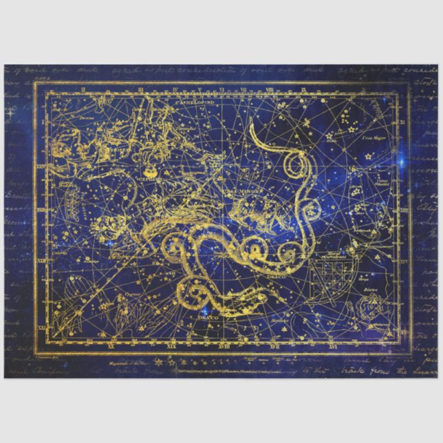 Papier Mousseline papier de tissu de constellation de dragon (Recto)