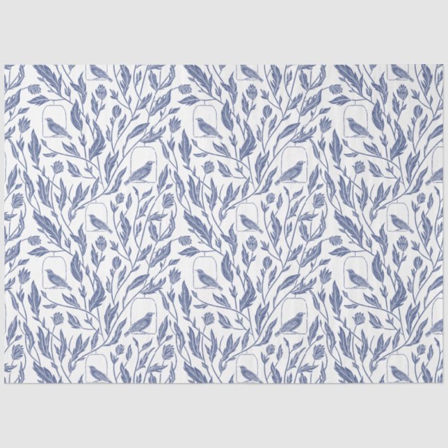 Papier Mousseline Papier de tissu de découpage Blue Bird (Recto)