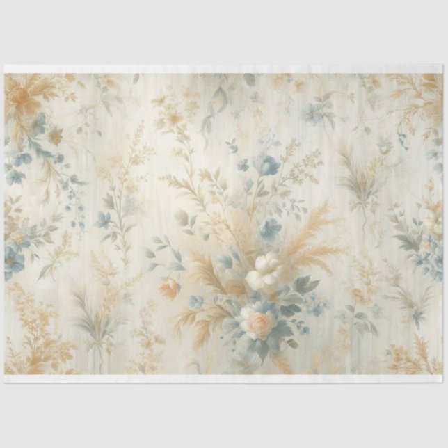 Papier Mousseline Papier de tissu de découpage floral (Recto)