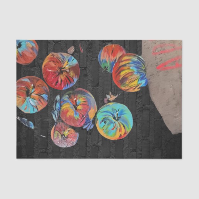 Papier Mousseline papier de tissu de découpage, sac Apple de couleur (Recto)