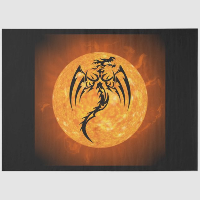 Papier Mousseline papier de tissu de dragon de feu (Recto)