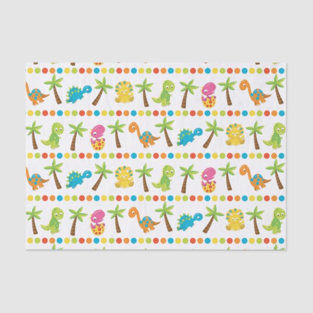 Papier Mousseline papier de tissu de fête préhistorique pour dinos e (Recto)