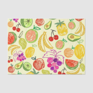 Papier Mousseline Papier de tissu de fruits mélangés