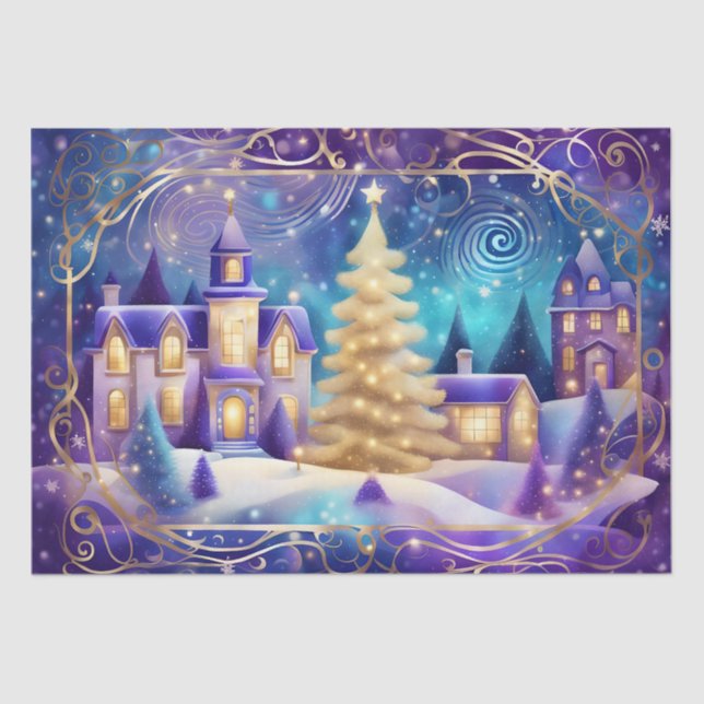 Papier Mousseline papier de tissu de la mairie de noël (Recto)