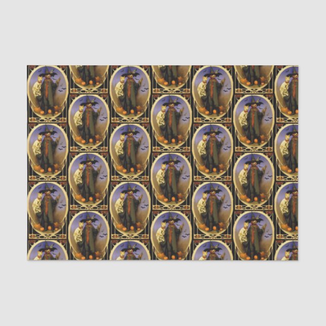 Papier Mousseline Papier de tissu de Scarecrow d'Halloween (Recto)