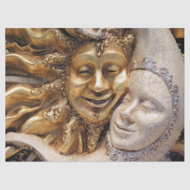 Papier Mousseline papier de tissu de soleil et de lune (Recto)