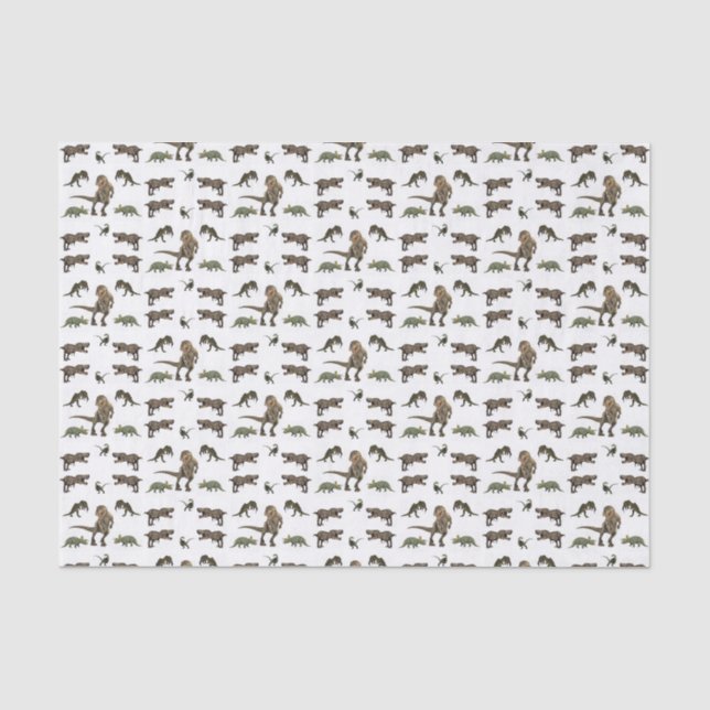 Papier Mousseline Papier de tissu décoratif Dinosaur (Recto)