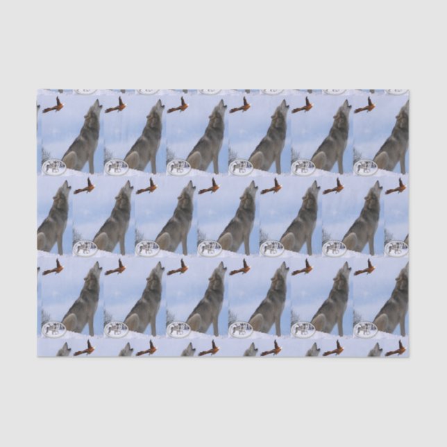 Papier Mousseline Papier de tissu décoratif Wolf (Recto)