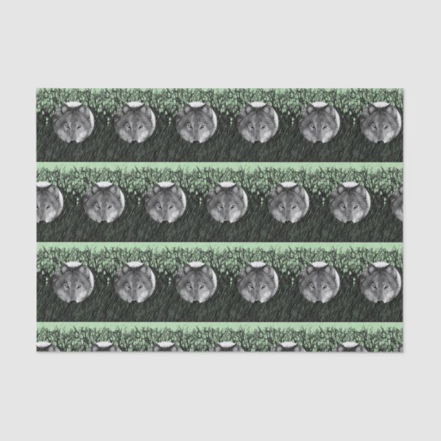 Papier Mousseline Papier de tissu décoratif Wolf (Recto)