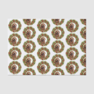 Papier Mousseline papier de tissu du gribouillage doré de Noël