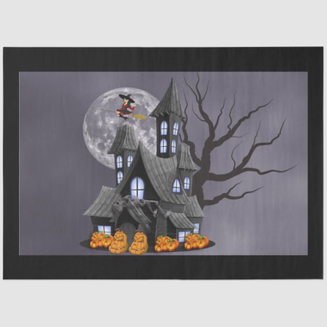 Papier Mousseline Papier de tissu éffrayant halloween (Recto)