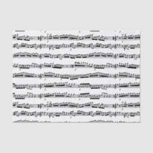 Papier Mousseline papier de tissu feuille de notes de musique noir e