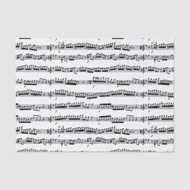 Papier Mousseline papier de tissu feuille de notes de musique noir e (Recto)