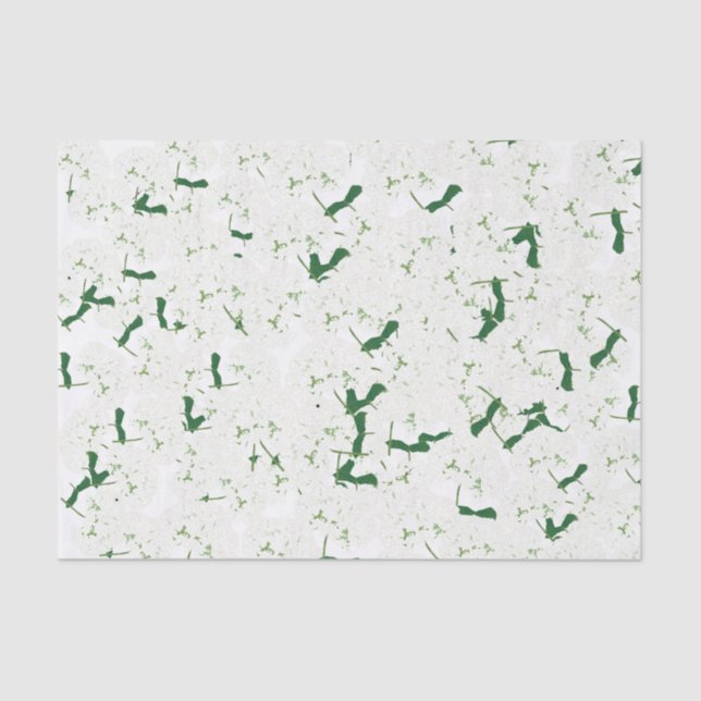 Papier Mousseline Papier de tissu hydrangée blanc (Recto)