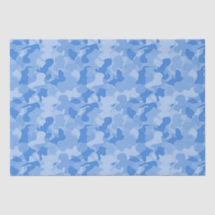 Papier Mousseline Papier de tissu motif de bébé camo bleu