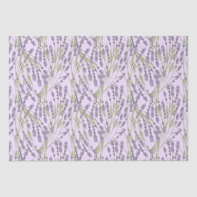 Papier Mousseline Papier de tissu motif de lavande (Recto)