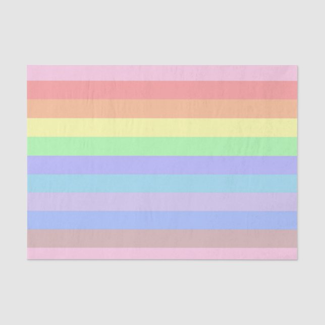 Papier Mousseline Papier de tissu Pastel Rainbow Stripes (Recto)