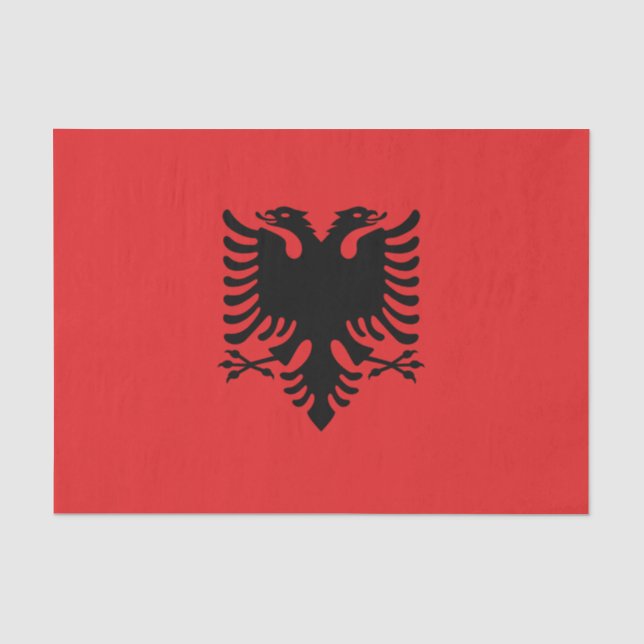 Papier Mousseline Papier de tissu patriotique avec drapeau d'Albanie (Recto)