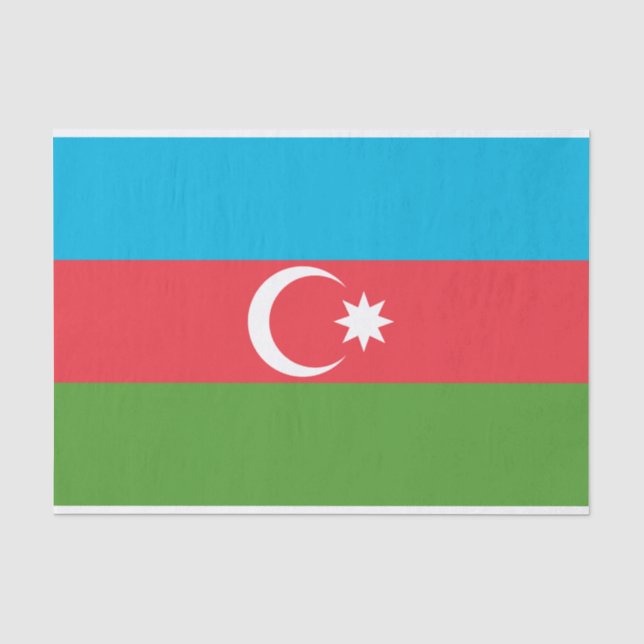 Papier Mousseline Papier de tissu patriotique avec drapeau d'Azerbaï (Recto)